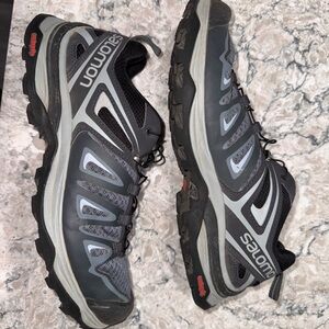 Salomon Gray and Blue Athletic Shoes for Trail Running